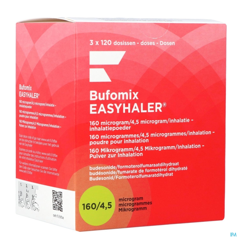 Bufomix 160mcg 4,5mcg Easyhaler Inhal Pdr Dos 360