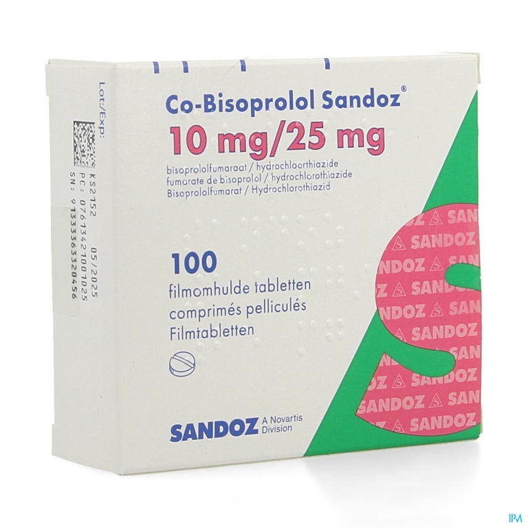 Co Bisoprolol Sandoz 10mg/25mg Filmomh Tabl 100