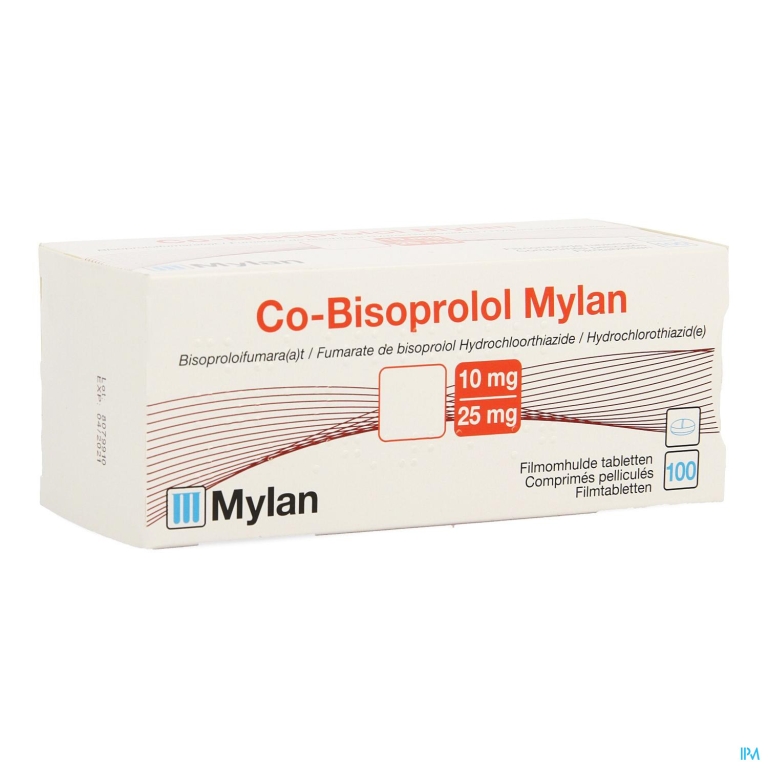 Co Bisoprolol Mylan 10mg/25,0mg Omhulde Tabl 100