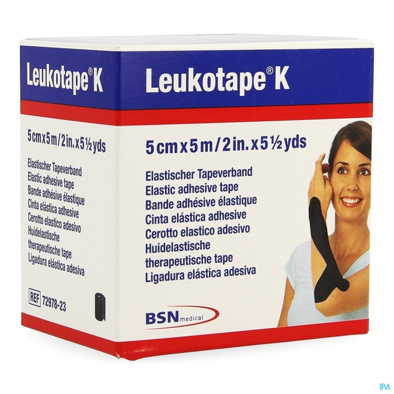 Leukotape K Kleefwindel Elast Zwart 5cmx5m 1