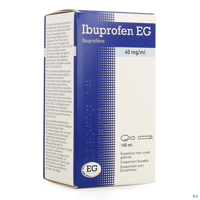 Ibuprofen EG 40 Mg/Ml Susp Oraal Gebruik 100 Ml