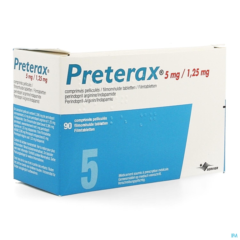 Preterax 5,0mg/1,250mg Impex.filmomh Tabl 90 Pip