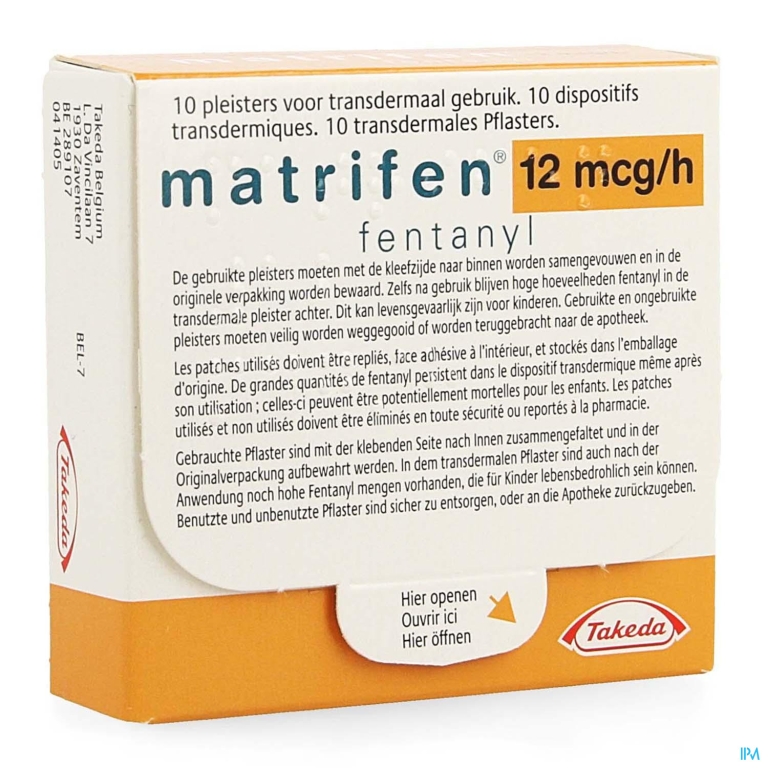 Matrifen 12 Ug/h Pleist Transderm 10