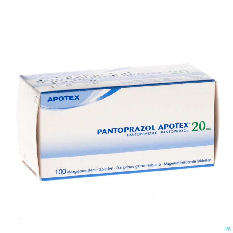 Pantoprazol Apotex Maagsapresist Tabl 100 X 20mg