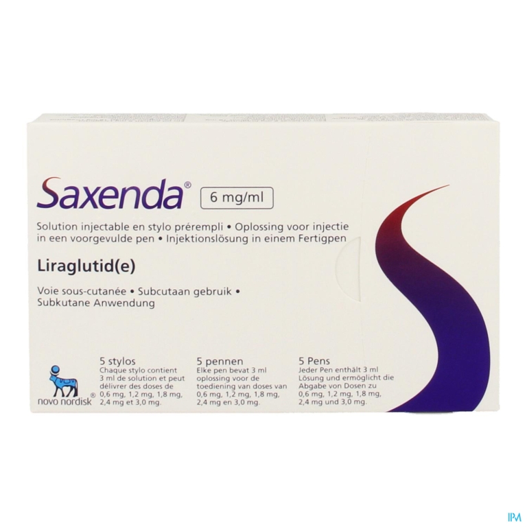 Saxenda 6mg/ml Opl Inj Voorgevulde Pen 5x3ml