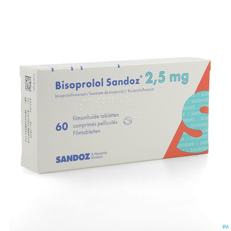 Bisoprolol Sandoz 2,5mg Filmomh Tabl 60 X 2,5mg