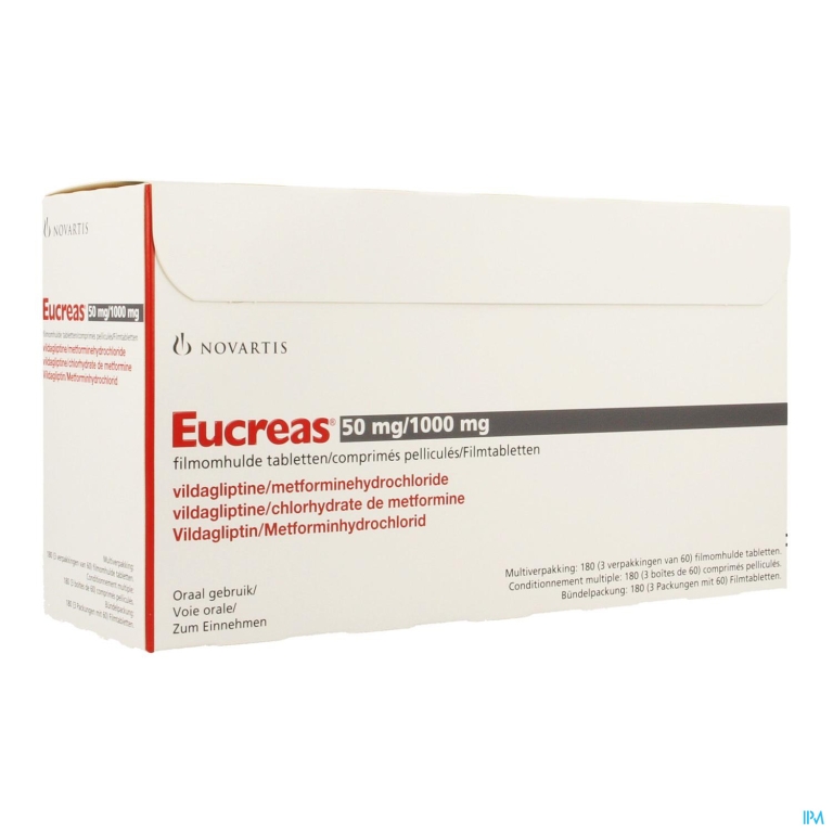 Eucreas 50mg/1000mg Filmomh Tabl 180