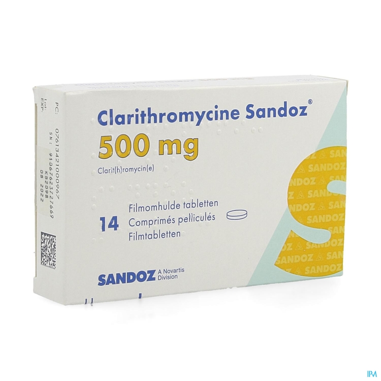 Clarithromycine Sandoz 500mg Filmomh Tabl 14
