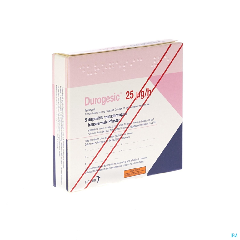 Durogesic Pl Emp 5x 25mcg/heure/uur