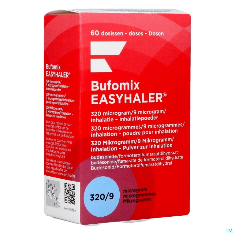 Bufomix 320mcg 9,0mcg Easyhaler Inhal Pdr Dos 60