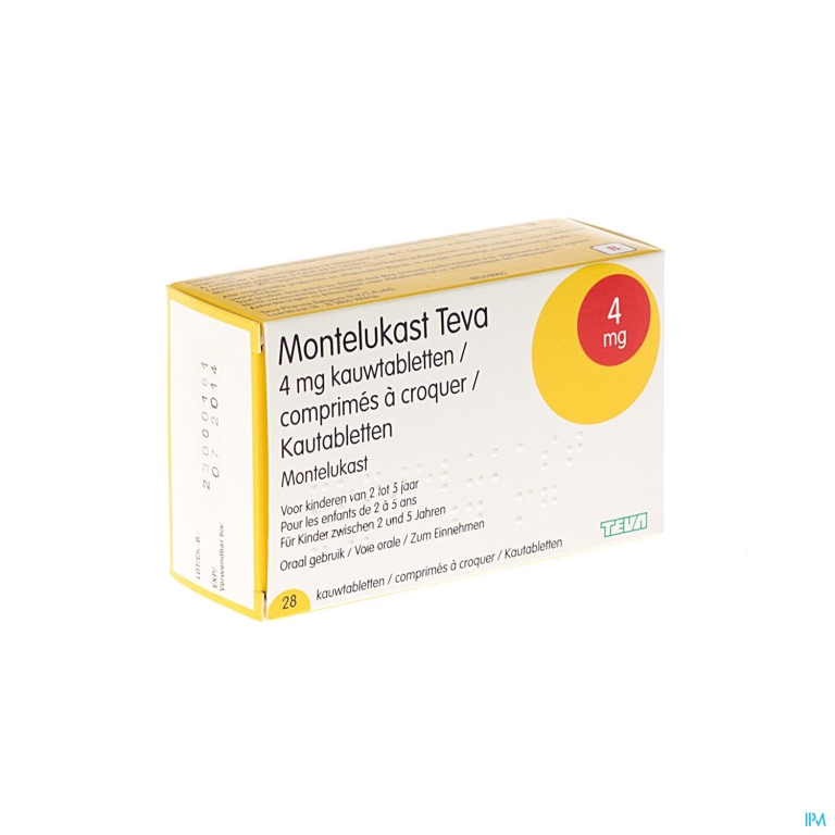 Montelukast Teva 4mg Kauwtabletten 28 X 4mg