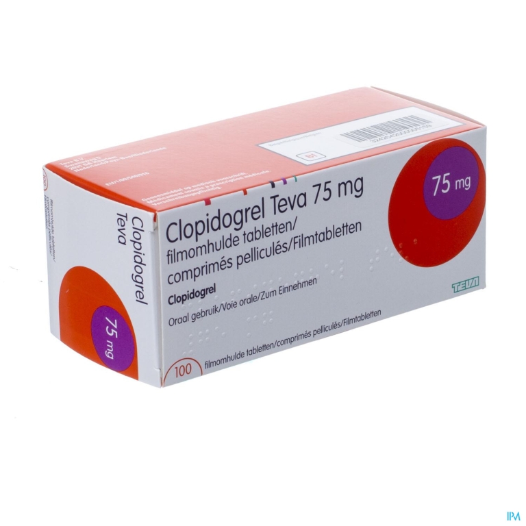 Clopidogrel Teva 75mg Filmomh Tabl 100x75mg