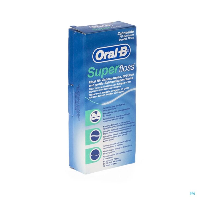 Oral B Floss Super Floss Mint Waxed 50m