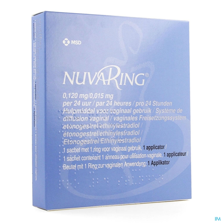 Nuvaring 0,120mg/0,015mg 24h Vagin.ring 1+1 Apll.