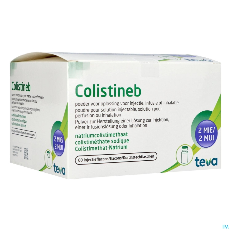 Colistineb 2000000ie Pdr Opl Inj Inf/inh Fl Inj 60