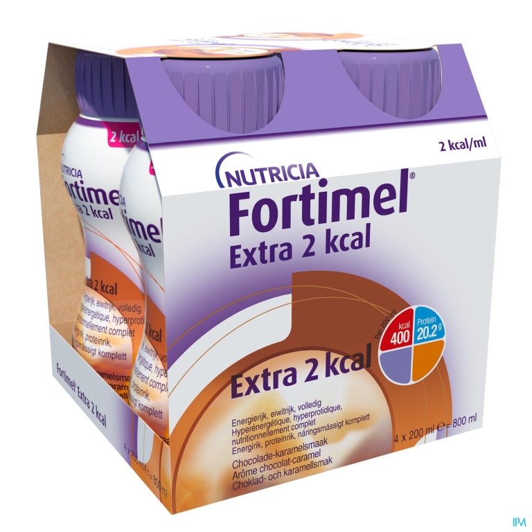 Fortimel Extra 2kcal Chocolade Karamel 4x200ml