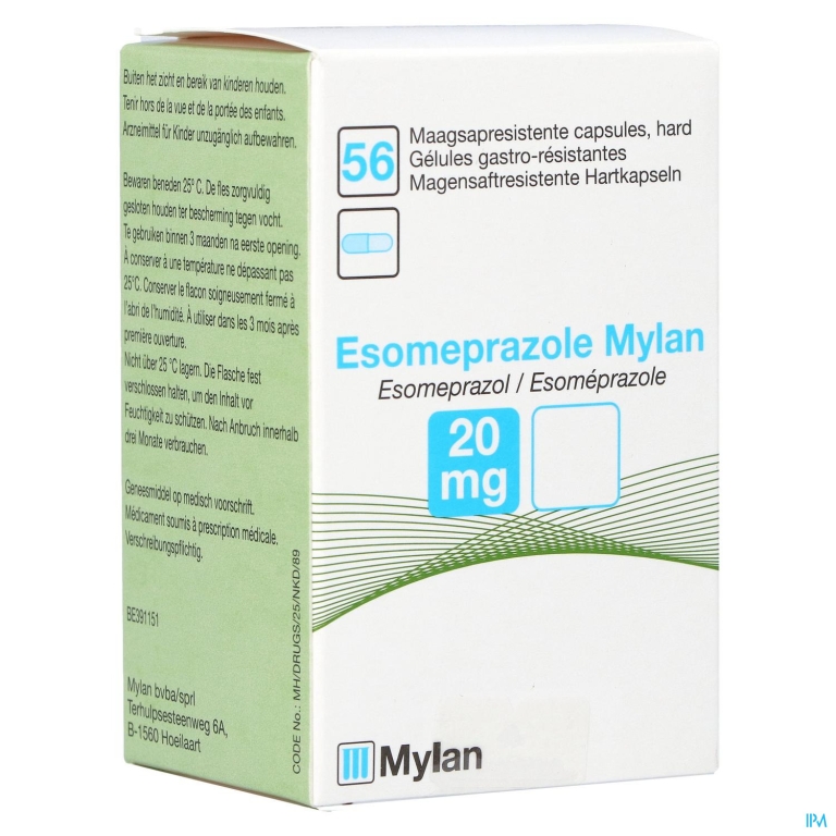 Esomeprazole Mylan 20mg Maagsapresist 56 Fl Hdpe