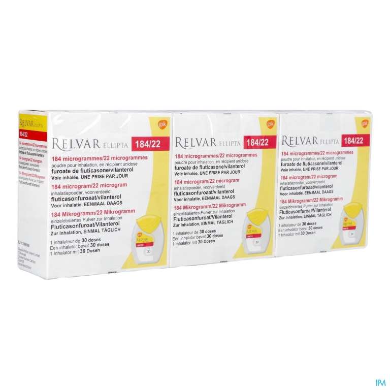 Relvar Ellipta 184/22mcg Pdr Inhal. 3×30 Dosis