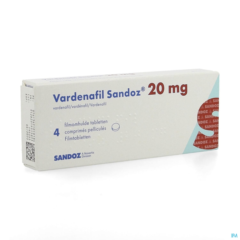 Vardenafil Sandoz 20mg Filmomh Tabl 4 X 20mg