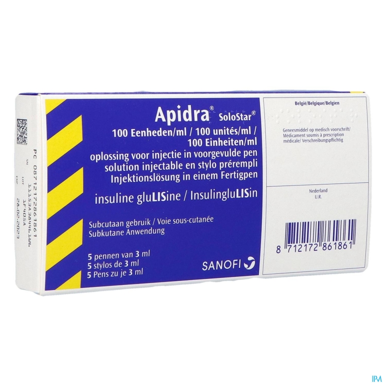 Apidra 100 U/ml Sol Inj Voorgevulde Pen 5x3ml