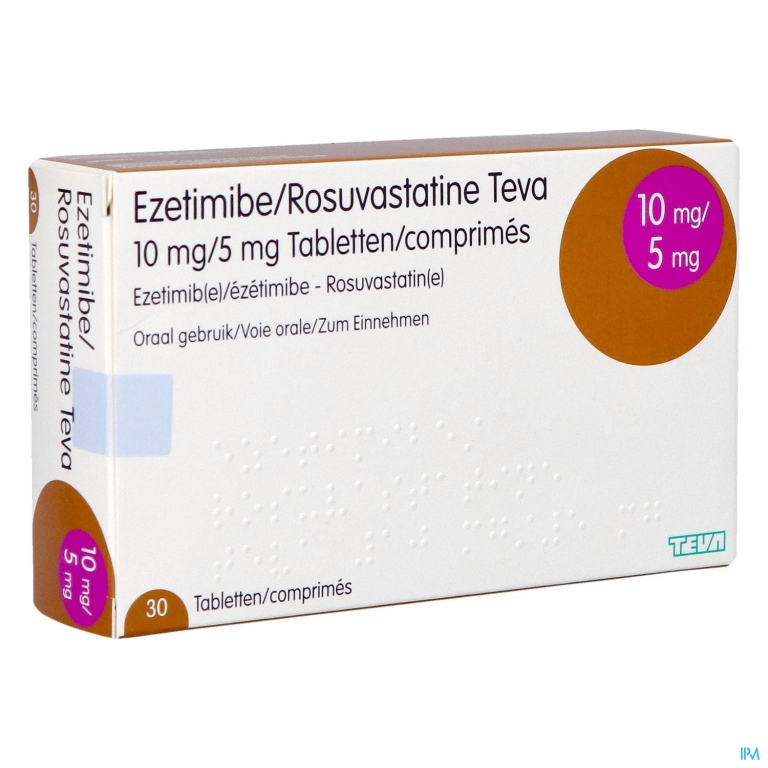 Ezetimibe Rosuvastatine Teva 10mg/ 5mg Comp 30