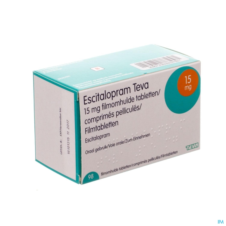 Escitalopram 15mg Teva Filmomh Tabl 98 X 15mg