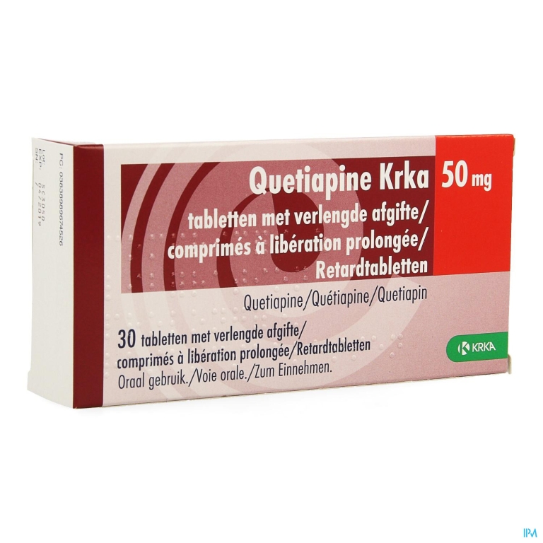 Quetiapine Krka 50mg Verlengde Afgifte Tabl 30