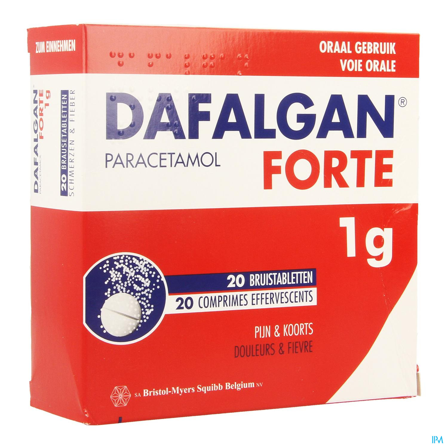 Dafalgan Forte 1g Impexeco Bruistabl 20 X 1g Pip