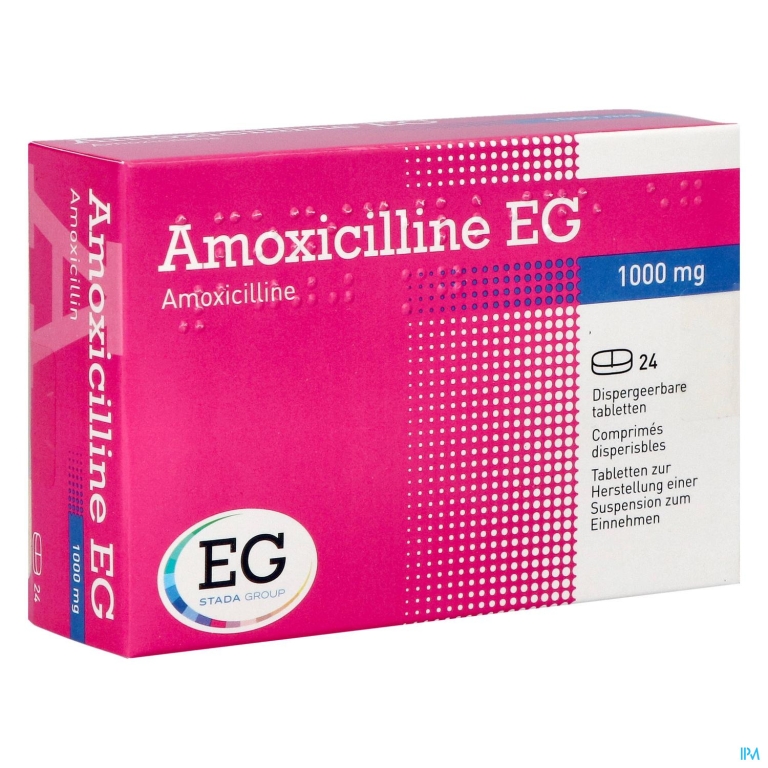 Amoxicilline EG 1000Mg Tabl Disp. 24X1000Mg