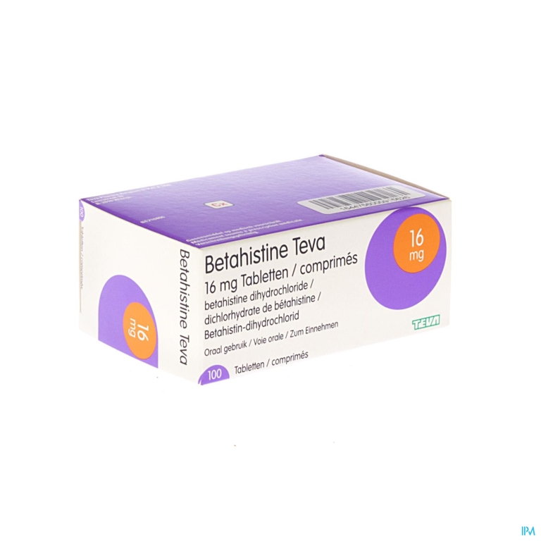 Betahistine Teva 16mg Comp 100 X 16mg