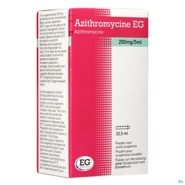 Azithromycine 200Mg/5Ml EG Poeder Or Susp 22,5 Ml