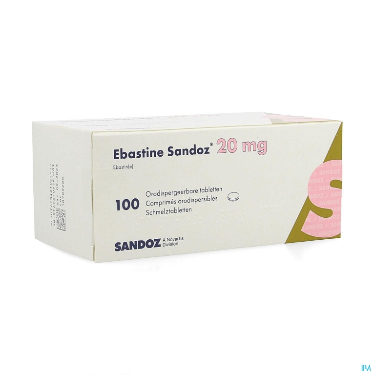 Ebastine 20mg Sandoz Comp Odt 100 X 20mg