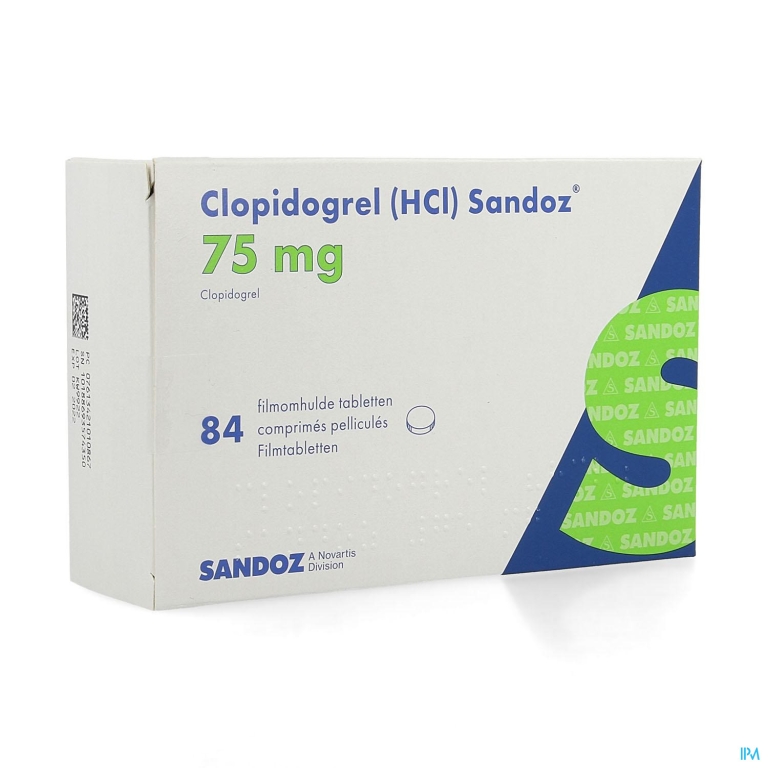 Clopidogrel Hcl Sandoz Filmomh Tabl 84 X 75mg