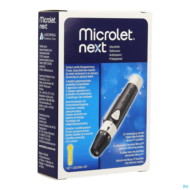Ascensia Microlet Next Prikker + 10 Naalden