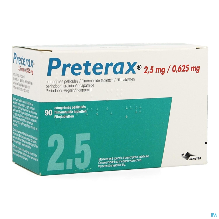 Preterax 2,5mg/0,625mg Impex.filmomh Tabl 90 Pip