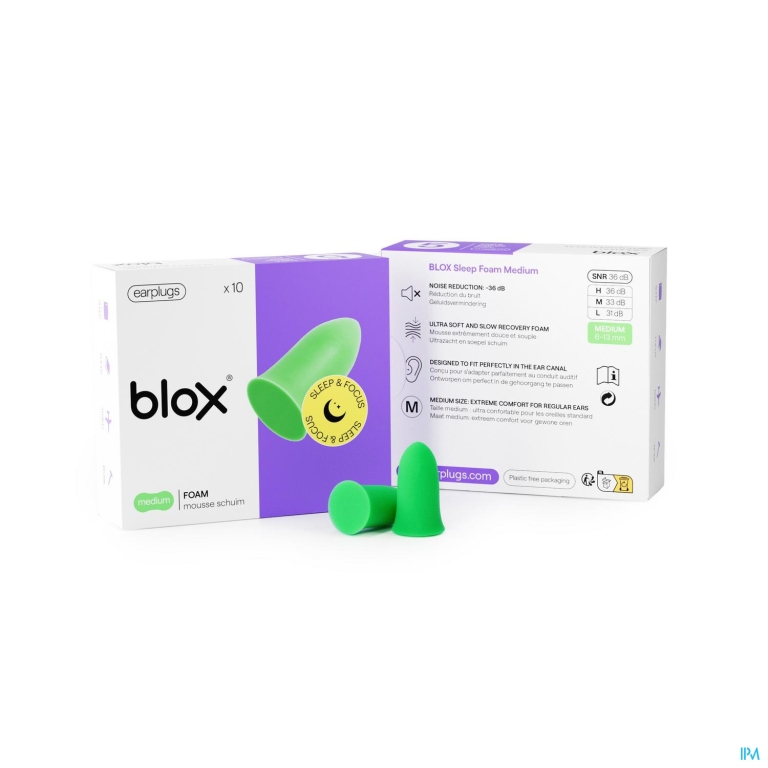 Blox Sleep Schuim Medium Groen 5 Paar