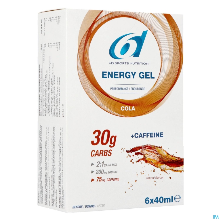 6d Sixd Energy + Caffeine Gel Cola 6x40ml