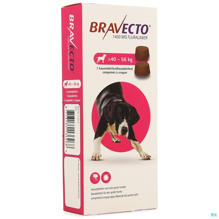 Bravecto Kauwtabletten Hond 2×1400,0mg