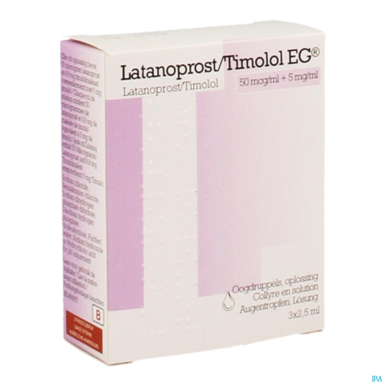 Latanoprost Timolol EG Oogdruppels Fl 3X2,5Ml