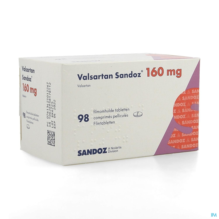 Valsartan Sandoz 160mg Filmomh Tabl 98 X 160mg