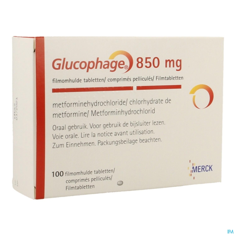 Glucophage 850 Comp 100 X 850mg