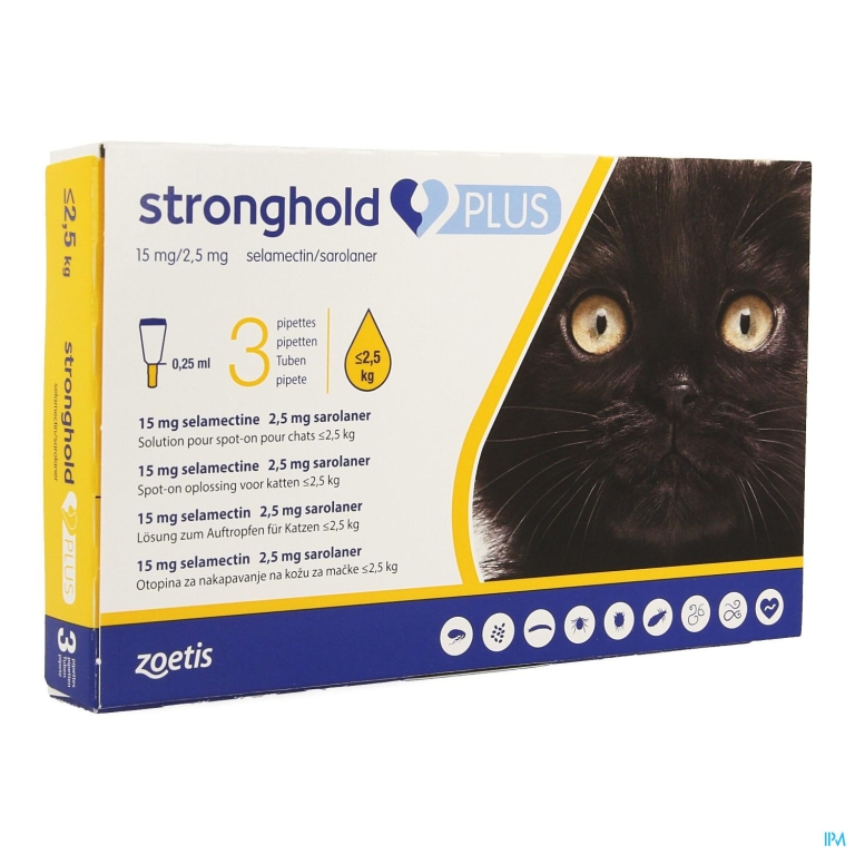 Stronghold Plus 15mg/ 2,5mg Sol Spot On Kat 3