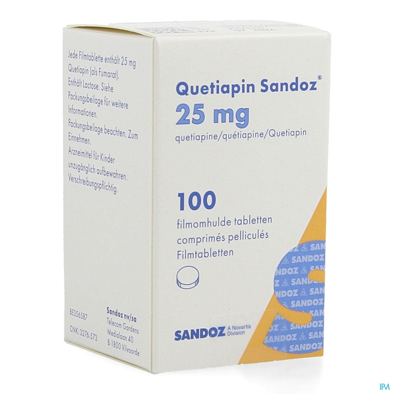 Quetiapin Sandoz Pot Filmomh Tabl 100 X 25mg