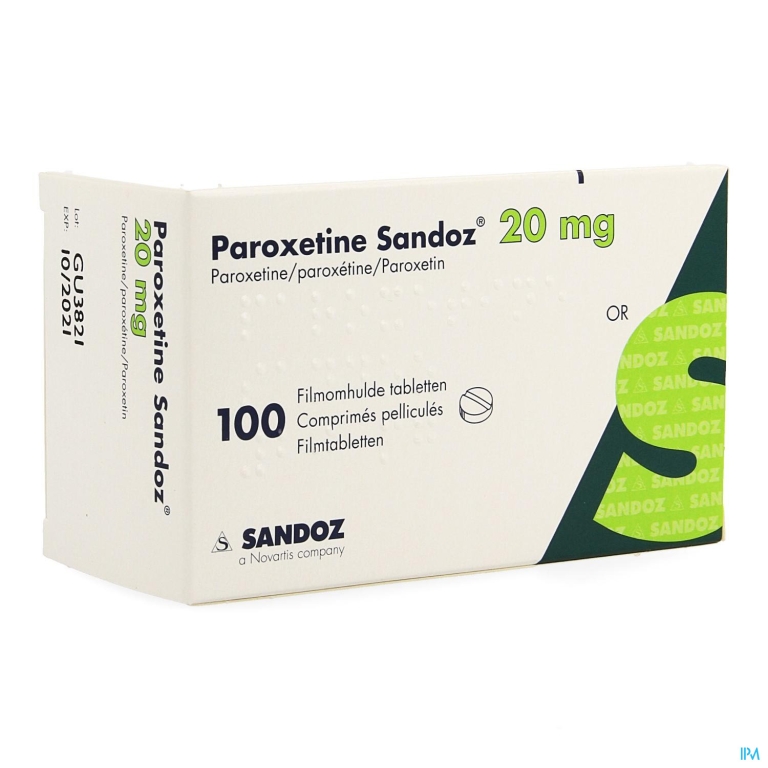 Paroxetine Sandoz 20mg Impex. Filmomh Tabl 100 Pip