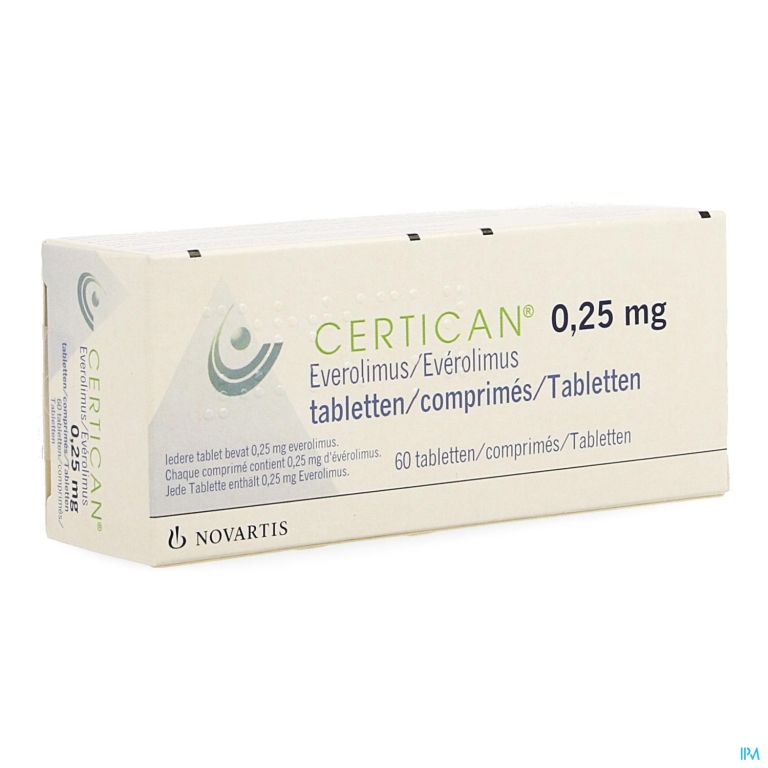 Certican 0,25mg Comp Enrob 60 X 0,25mg