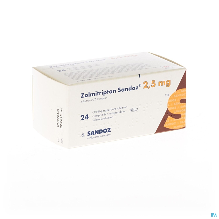 Zolmitriptan Sandoz 2,5mg Comp Orodisp 24