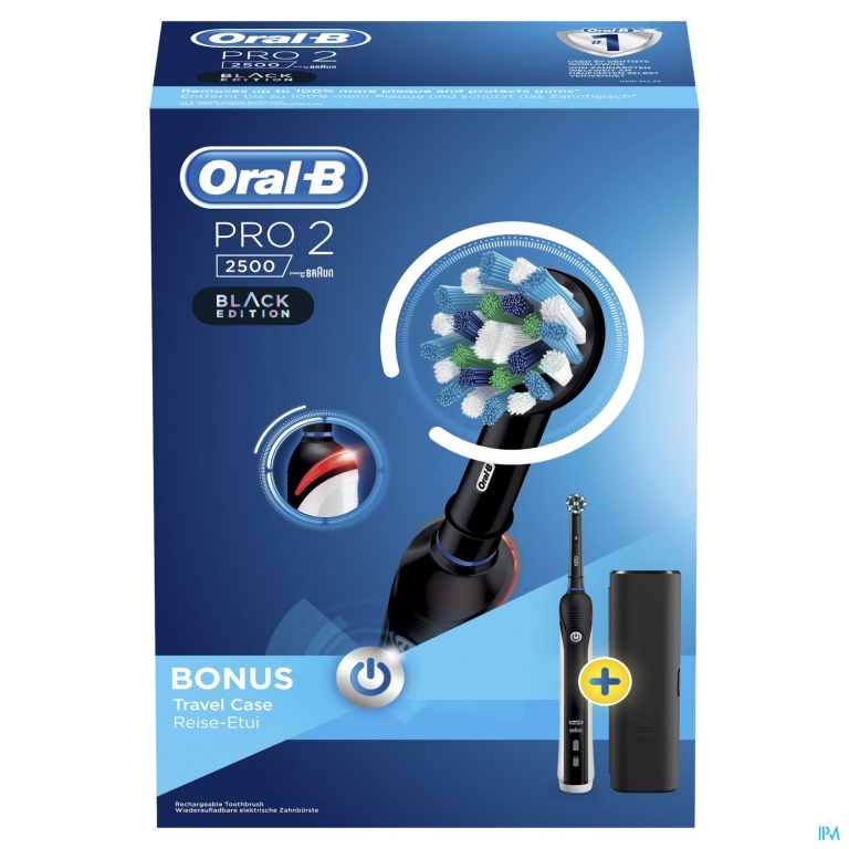 Oral-b Pro 2500 Black Borstel Crossact+travel Case