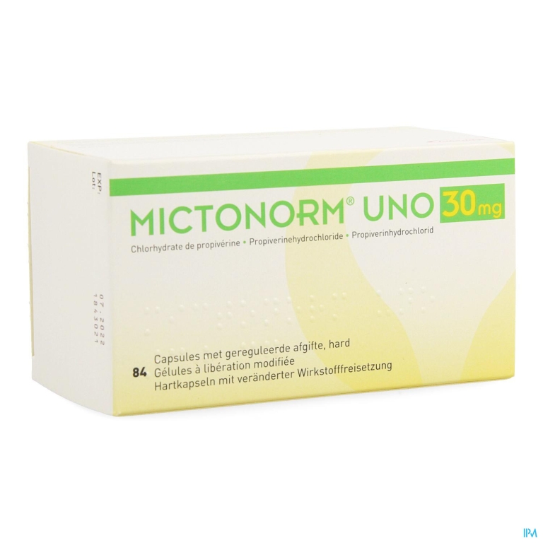 Mictonorm Uno 30mg Gereguleerde Afgifte Caps 84