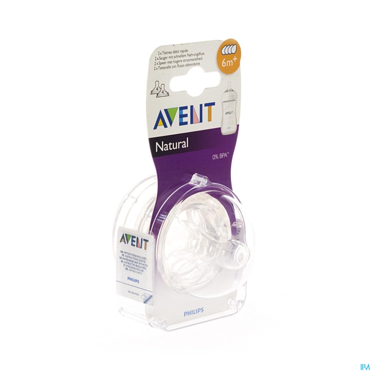 Avent Natural Zuigspeen Fast 4gaatjes 2