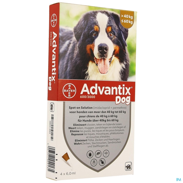 Advantix Dog Spot-on Opl Hond 40-60kg Pipet 4x6ml
